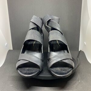 Chic BCBGeneration Cathleen Black Women's Wedge Sandals EUC Size 8